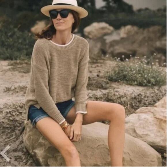 J. Crew Tipped Beach Sweater in Pink - Picture 2 of 6